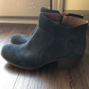 Lucky Brand Ankle Booties—Navy Suede—Sz. 9